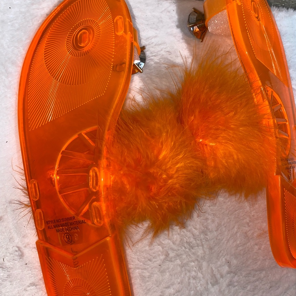 Bright orange Rhinestone Sandals - Picture 3 of 3